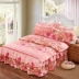 Đầm bông đệm giường bốn mảnh trải giường bằng vải cotton 1,8 m trải giường đôi mền kép 2.0m chăn ga Bộ đồ giường bốn mảnh