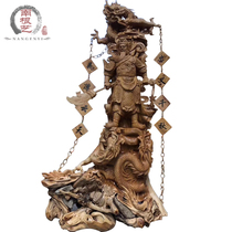 Thuja Guan Gong root carving ornaments natural tree roots large yew figures Buddha statues wood carving crafts ornaments