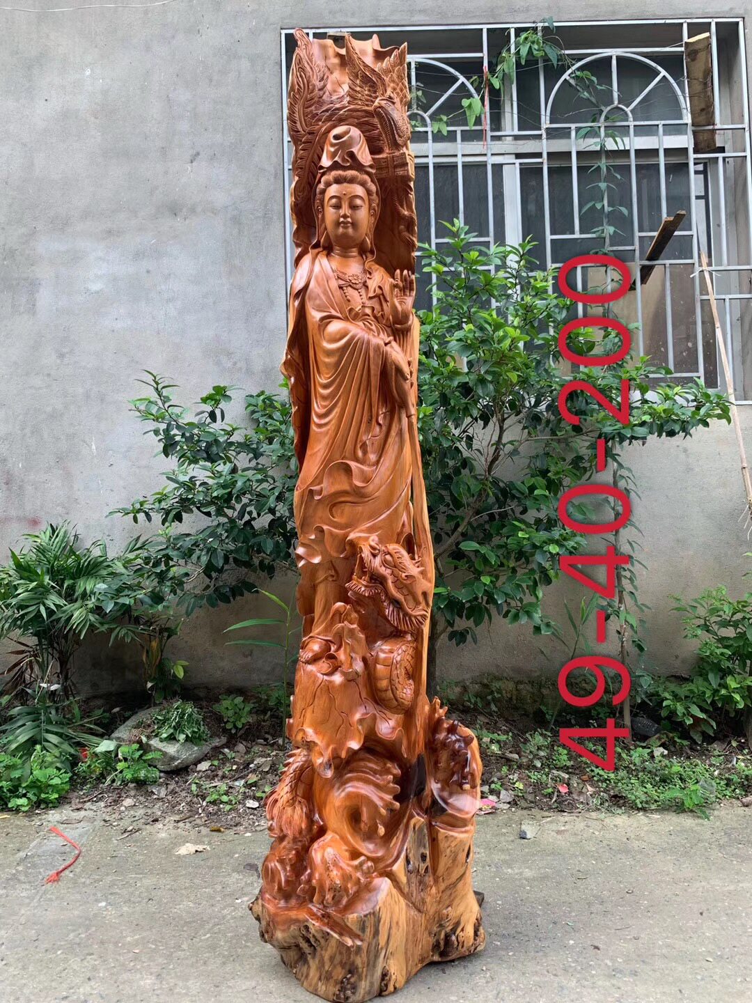 Yew Dragon Phoenix Guanyin Root Sculpture Pendulum Pieces Wood Carving Craft Gifts Swing Accessories Cliff-Carved Handicraft Pendulum Decoration Opening Gifts