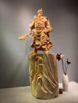 Yucai Yew Guan Gong root carving ornaments large Wu Caishen Guan Gong figure Buddha statue wood carving ornaments opening gifts