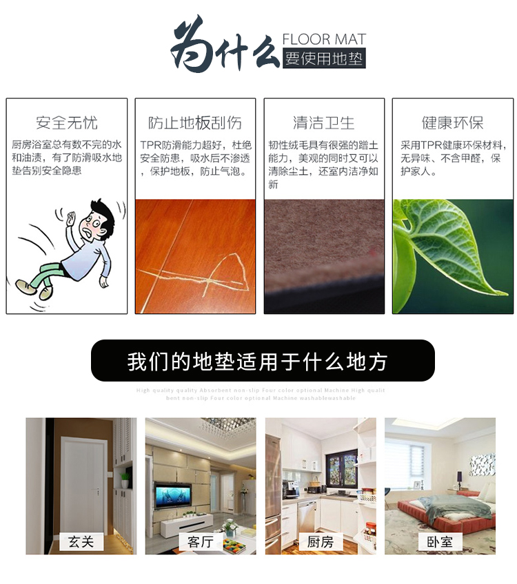 Minimalist thảm nhà bếp hiện đại Thảm thảm không trơn trượt phòng khách thảm lối vào thảm bẩn bếp mềm cửa mat - Thảm thảm trải phòng ngủ