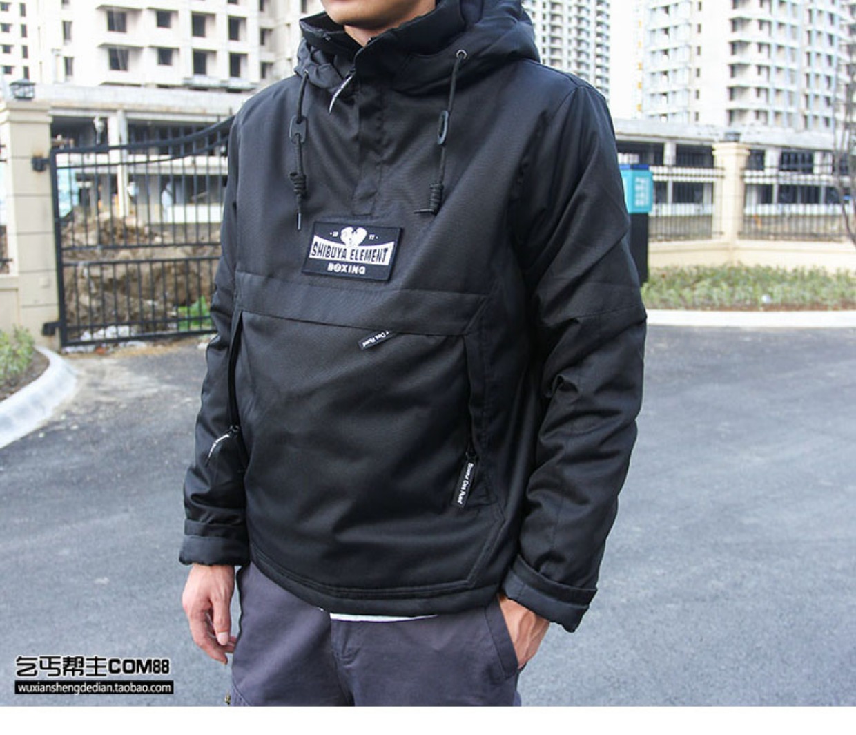 Mùa đông Nhật Bản áo lạnh cotton trùm đầu áo khoác thanh niên thủy triều ngoài trời tấn công quần áo cotton nam dày áo bông áo khoác jean nam