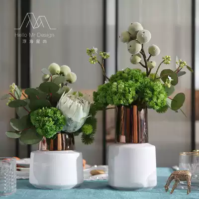Modern simple light luxury simulation flower device whole floral decoration model room living room home soft decoration ornaments