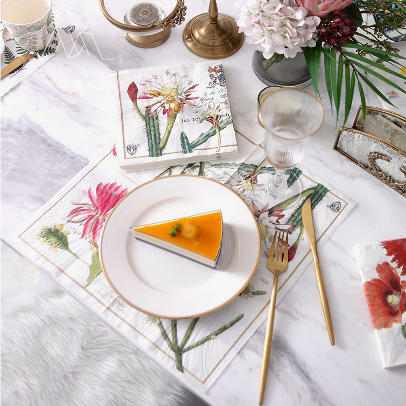 Color printed napkin hotel café party square tissue paper cup banquet