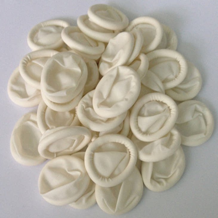 Hand fingertip protective lauded abrasion-proof thickened latex finger guard anti-slip rubber silicone point banknote disposable rubber finger headgear