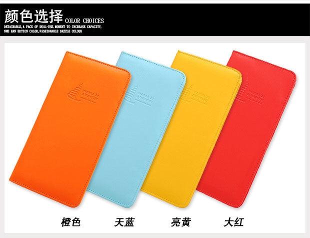 Đa chức năng clip lưu trữ da túi tài liệu túi bảo vệ vé ví dễ thương hộ chiếu dài ví đựng giấy tờ xe ô tô