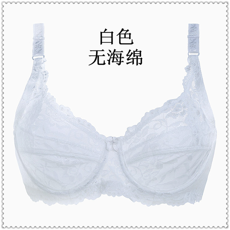 Mùa hè siêu mỏng ren áo ngực kích thước lớn áo ngực sexy breathable thoải mái mà không sponge thu thập mà không sponge áo ngực nữ