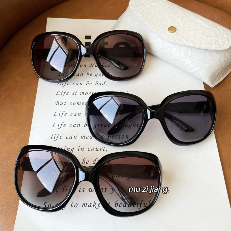 Maillard Resort-Style Sunglasses for Women, Uv Protection, Large Frame, Retro Vintage, Elegant Style, Brown, Same Style as Bamboo