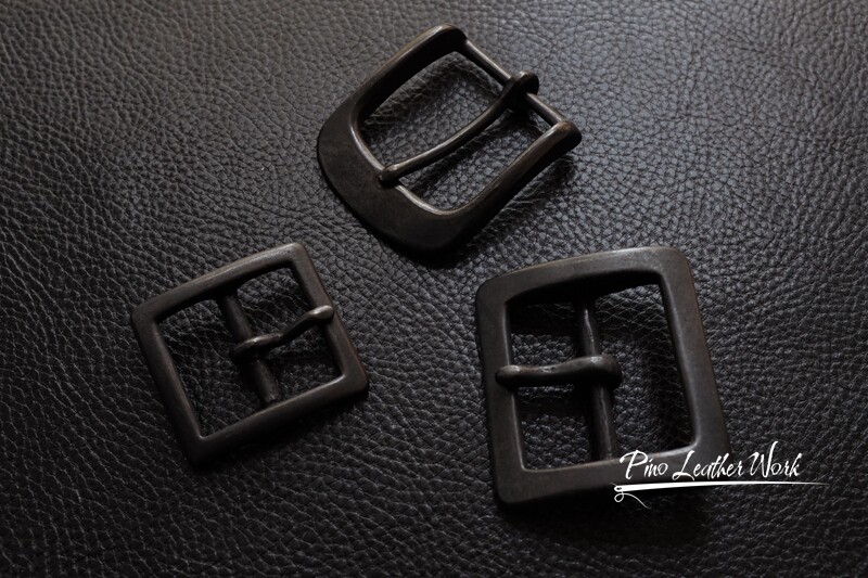 Japan imports pure copper belt buckle retro Japanese word button brass making old carbon black color