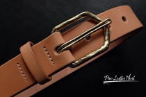 Shall We handmade Japanese Zhaonan saddle leather Primary color multi-fat vegetable tanned retro belt Brass retro belt buckle