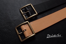 Handmade vegetable tanned leather belt black primary color retro beckham Japanese buckle Italian vegetable tanned leather belt