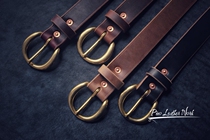 American horween cxl oil wax leather belt clickle vintage horseshoe buckle belt Hall first layer cowhide