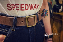 American horween cxl oil wax leather belt Nissan Japanese buckle click retro belt Horween belt