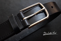 Handmade British black JE rub wax horse reins belt 304 stainless steel belt buckle 34mm wide