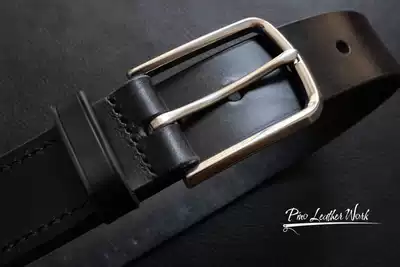 Handmade British black JE rub wax horse reins belt 304 stainless steel belt buckle 34mm wide