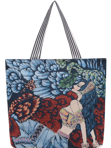 Шоппер, сумка на одно плечо, этнический кролик, тканевый мешок, сумка-органайзер, этнический стиль