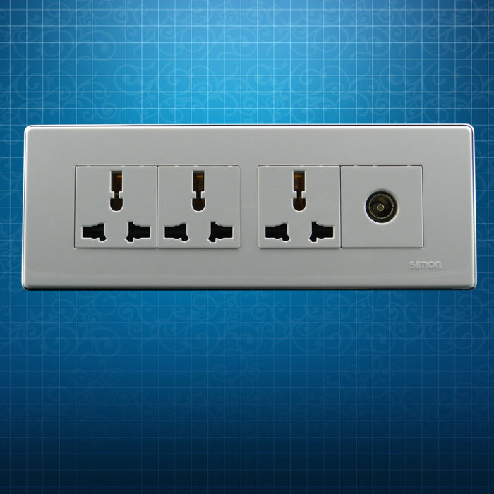 Simon 118 Series switch socket panel 51A 120 Type 9 holes plus cable 9 holes and TV Three inserts
