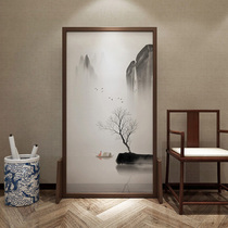 New Chinese style screen living room partition entrance door bedroom block home mobile screen semi-transparent solid wood seat screen