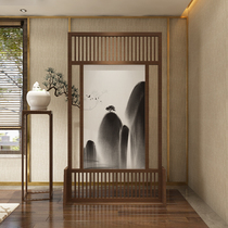 Screen partition solid wood modern Chinese living room bedroom study shielding home hollow fabric porch mobile seat screen