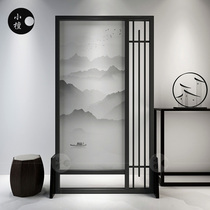 Screen partition living room new Chinese style solid wood porch hollow decoration modern simple fabric small apartment mobile seat screen