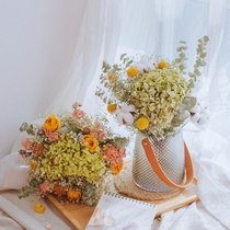 Nordic dry bouquet hydrangea starry eucalyptus rose literature and fresh home dining table homestay decoration