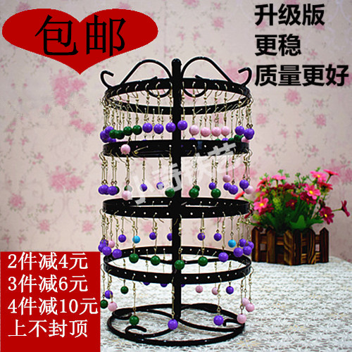 Desktop multi-layer jewelry rack display rack jewelry rack princess earring rack Korean ear nail rack box rotation