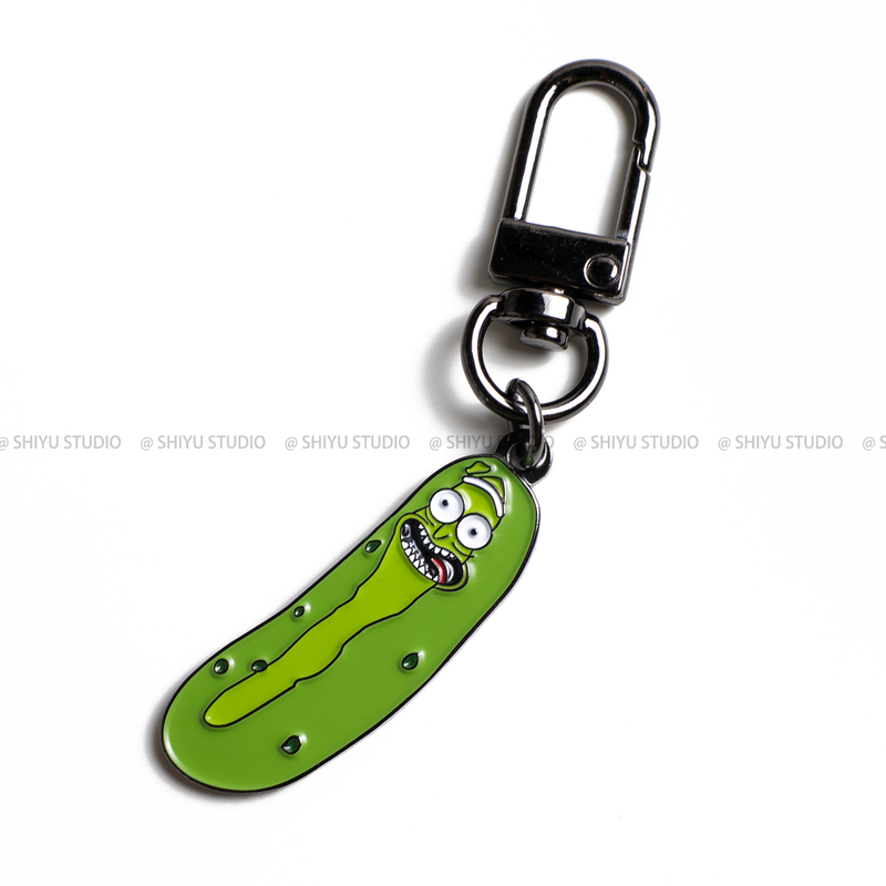 Creative Rick Merchandise Pickled Cucumber Badge Backpack Metal Keychain Pendant Cartoon Exquisite Simple Men's Creative Rick Merchandise Pickled Cucumber Badge Backpack Metal Keychain Pendant Cartoon Exquisite Simple Men's