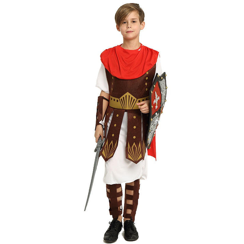 Halloween Cosplay Ancient Roman Warrior Costume for Kids, Adult Men and Women Roman Warrior Performance Gladiator Costume