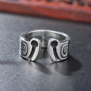 European and American trendy horseshoe open ring, fashionable and popular birthday gift ring, men's stainless steel jewelry HK096