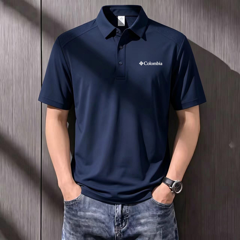 Ole Ice Silk Cooling Lapel Polo Shirt Men's Short Sleeve Business High-End Running Sports Outdoor Quick-Drying T-Shirt Ole Ice Silk Cooling Lapel Polo Shirt Men's Short Sleeve Business High-End Running Sports Outdoor Quick-Drying T-Shirt