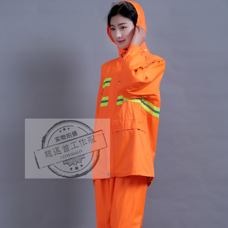 Orange hai tầng vệ sinh áo mưa workclothes bảo trì đường cao tốc phụ thân quần áo vệ sinh mưa bằng chứng bộ của nam giới và phụ nữ