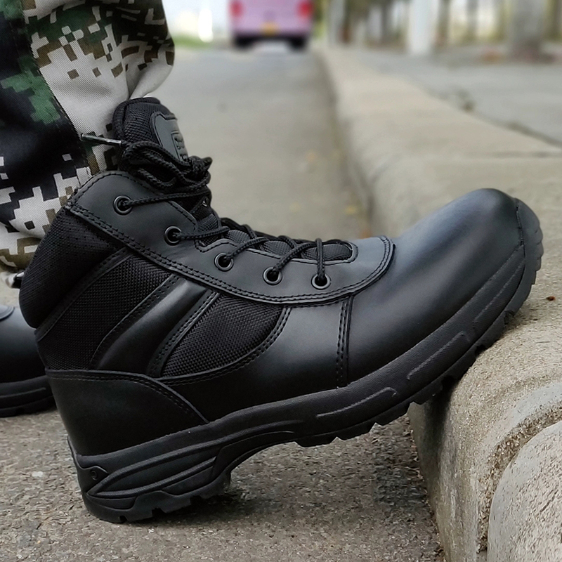 Junlock Spring and Autumn Help Boots Black Wear-resistant Tissue Strap Tactical Light and Non-Slide Warfare Shoes