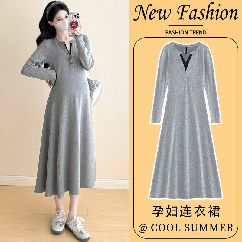 Maternity Dress Autumn 2026 New Style French Loose Button-Up Nursing Base Long Dress Spring and Autumn Maternity Dress Maternity Dress Autumn 2026 New Style French Loose Button-Up Nursing Base Long Dress Spring and Autumn Maternity Dress