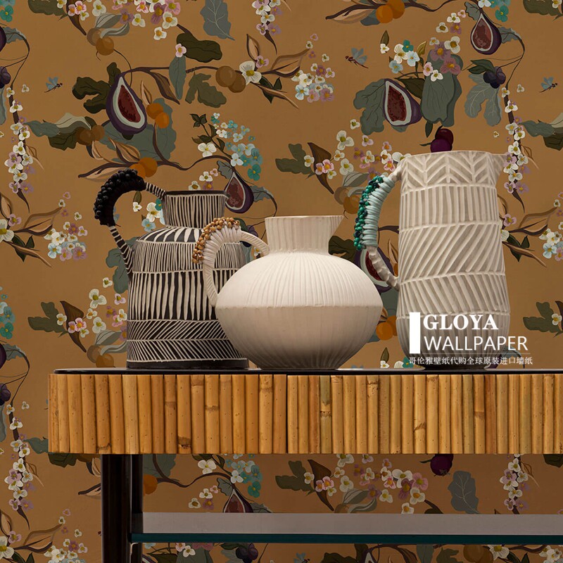 3D three-dimensional American pastoral flower wallpaper bedroom living room TV background wall European-style wallpaper luxury blue high-end