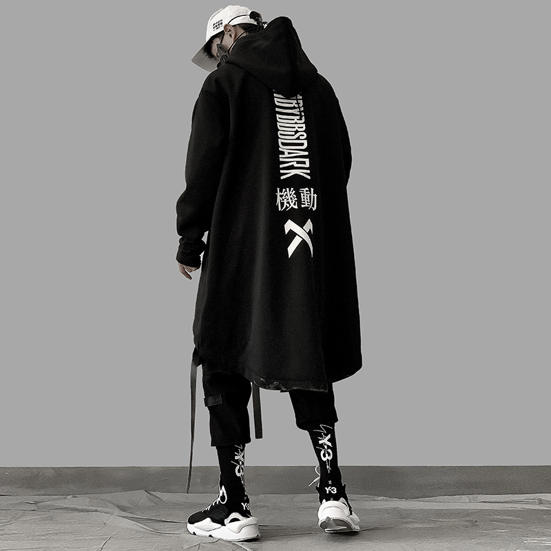 Bereavement National Tide 11BYBBS DARK Retro Cloister Dark Black Maneuverable Cape Wind Clothes Loose Hip Hop Signs Male Wind