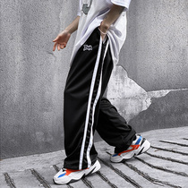 (Clearance) TORDNA national tide spring and summer New Tide sports trousers male and female students Leisure loose side striped pants