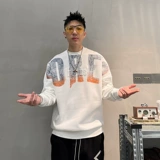 Демисезонный лонгслив, куртка, круглый воротник, в американском стиле, оверсайз