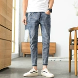 Осенние эластичные джинсы, трендовые штаны для отдыха, облегающий крой