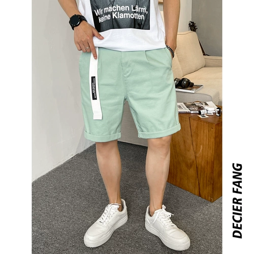 Летние черные штаны, тонкие приталенные трендовые шорты для отдыха, сезон 2021, оверсайз