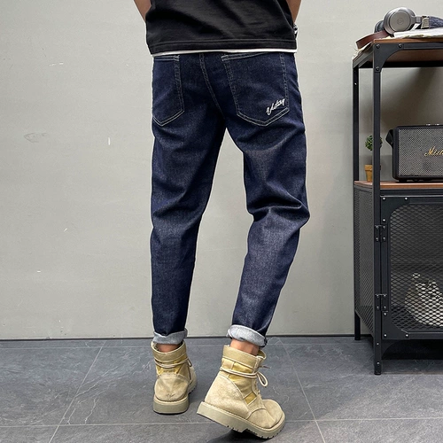 Весенние джинсы, трендовые повседневные брюки, штаны, приталенный комбинезон, коллекция 2021, в американском стиле, с вышивкой, оверсайз