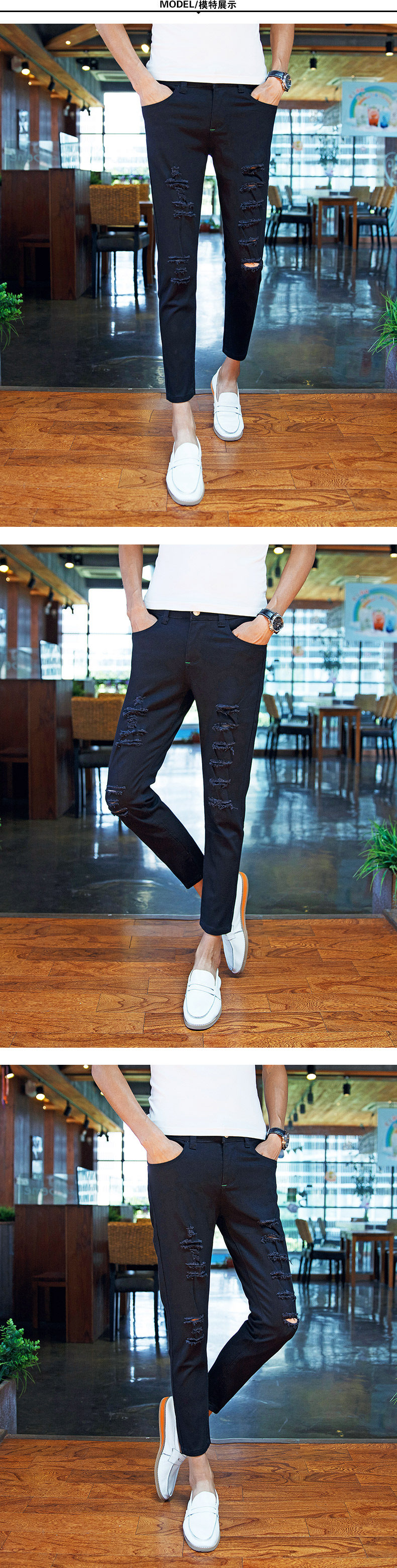 Jeans pour adolescent pieds Slim DECIERFANG pour été - Ref 1461919 Image 11