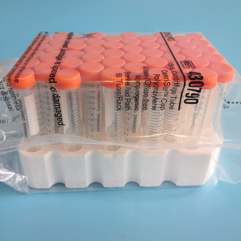 Corning 15ml conical centrifuge tube with foam holder 430790 bag of 50 bags