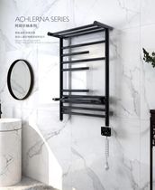 Shanghai new meifield black bathroom electric towel rack bathroom plumbing intelligent plug-in wall heating