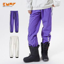 (2021 New) BUMP Train fluorescent ski pants men and women with waterproof 15K single double board loose
