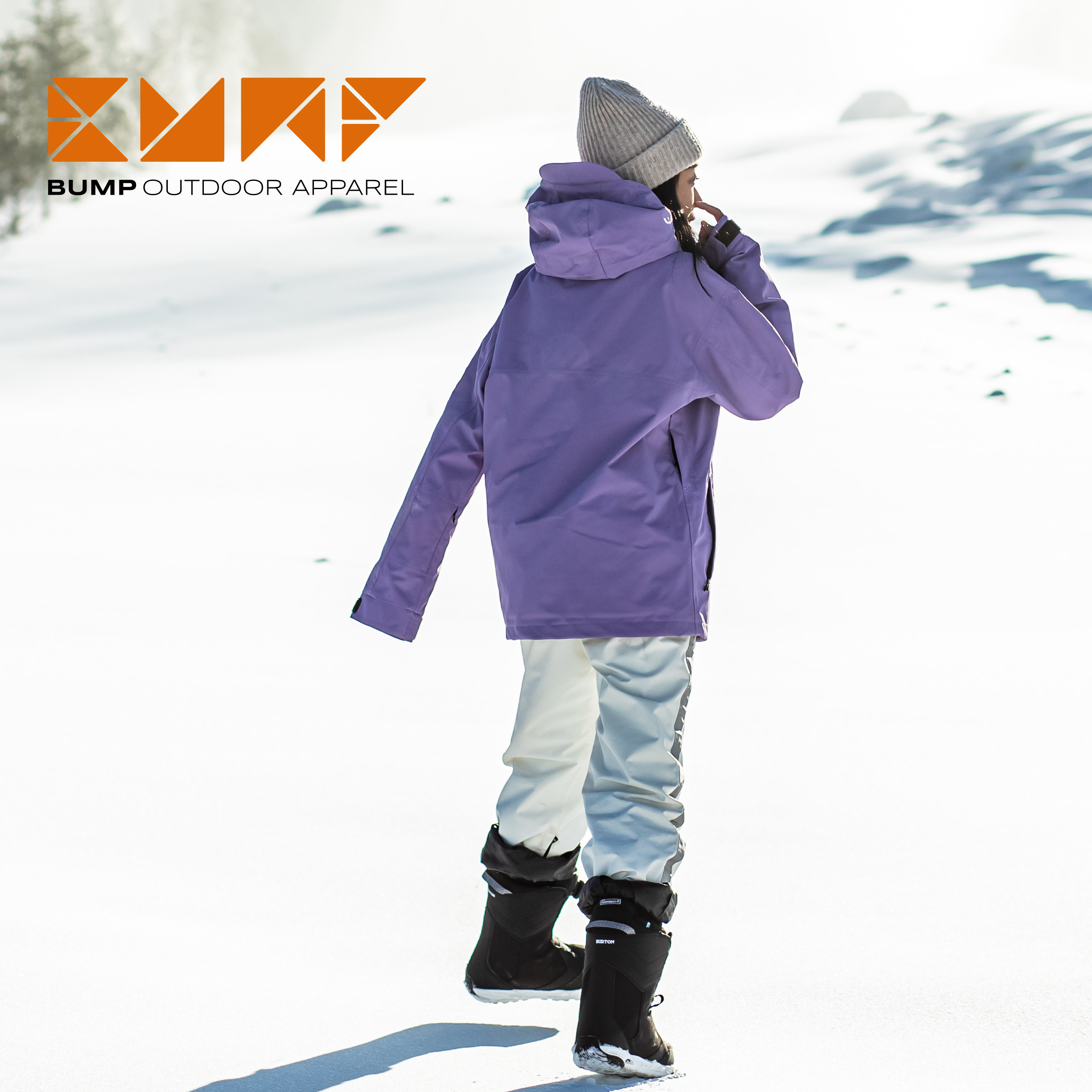 (2021 New) BUMP Train fluorescent ski pants men and women with waterproof 15K single double board loose