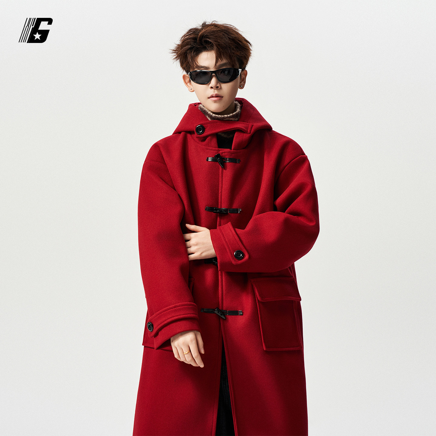 Корейское пальто с капюшоном на роговых пуговицах GDDGSK, мужская зимняя толстая свободная шерстяная ветровка средней длины, трендовое пальто