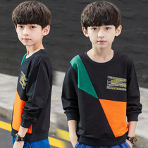 Childrens clothing boys autumn clothes T-shirt foreign style 2021 new big children long sleeve sweater childrens coat thin base shirt tide