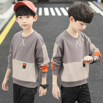 Boys autumn long sleeved sweaters 2021 new childrens foreign-style boy coat in the big children autumn small shirt Korean version of tide