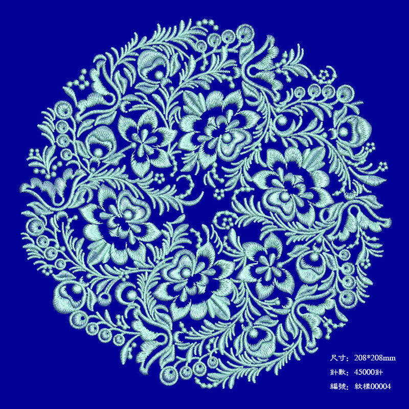 Tang suit cheongsam blue and white imitation handmade embroidery pillow embroidery pattern elements computer embroidery plate making with emb format