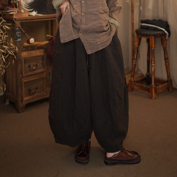 Linen Double-Layer Pumpkin Pants 6858 Linen Double-Layer Pumpkin Pants 6858